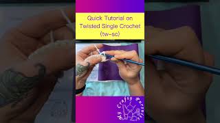 Twisted single crochet (tw-sc) tutorial in 45 seconds. #crochet #quicktutorial  #mycraftypursuits