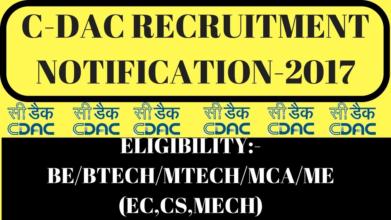 CDAC- Recruitment Notification 2017 | Project Engineer Jobs