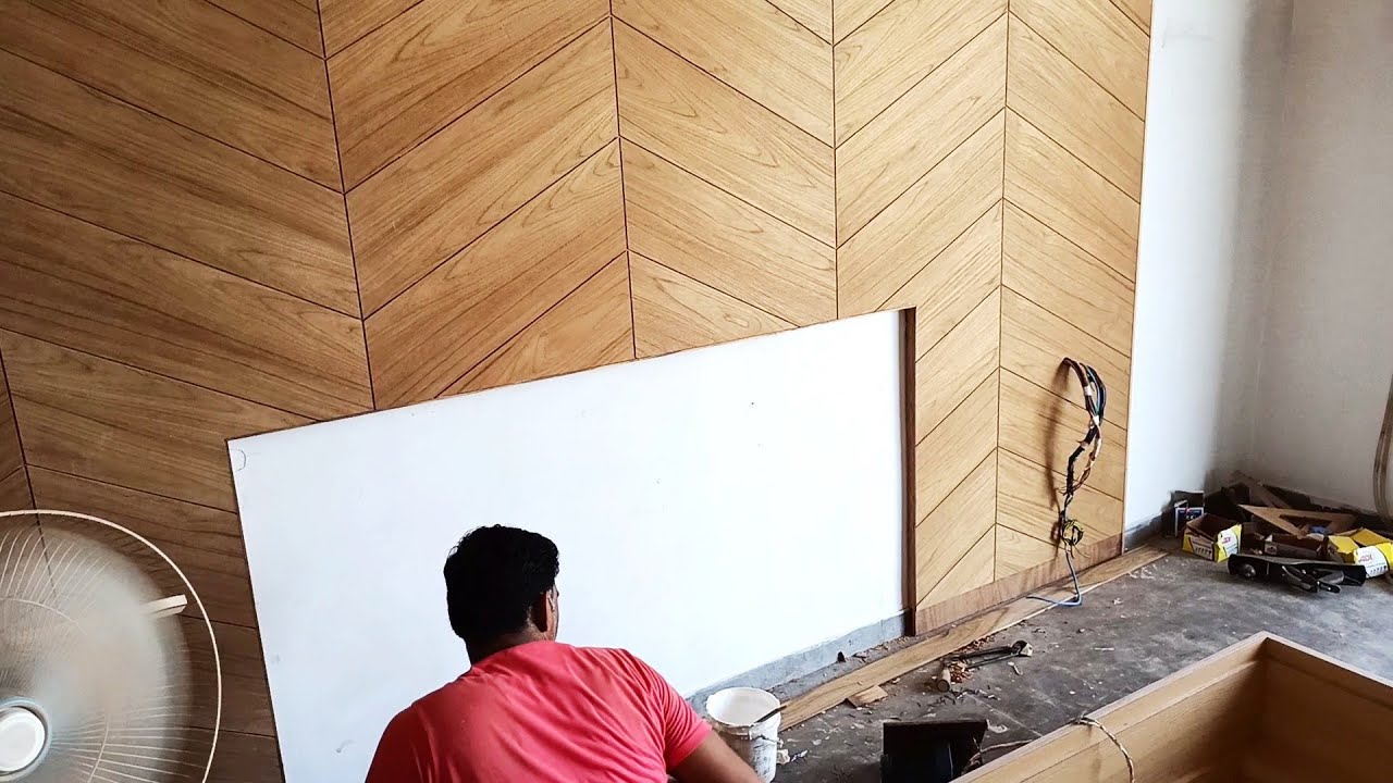 Double bed Headboard के लिए दीवार पे panel कैसे बनाते हैं ? how to