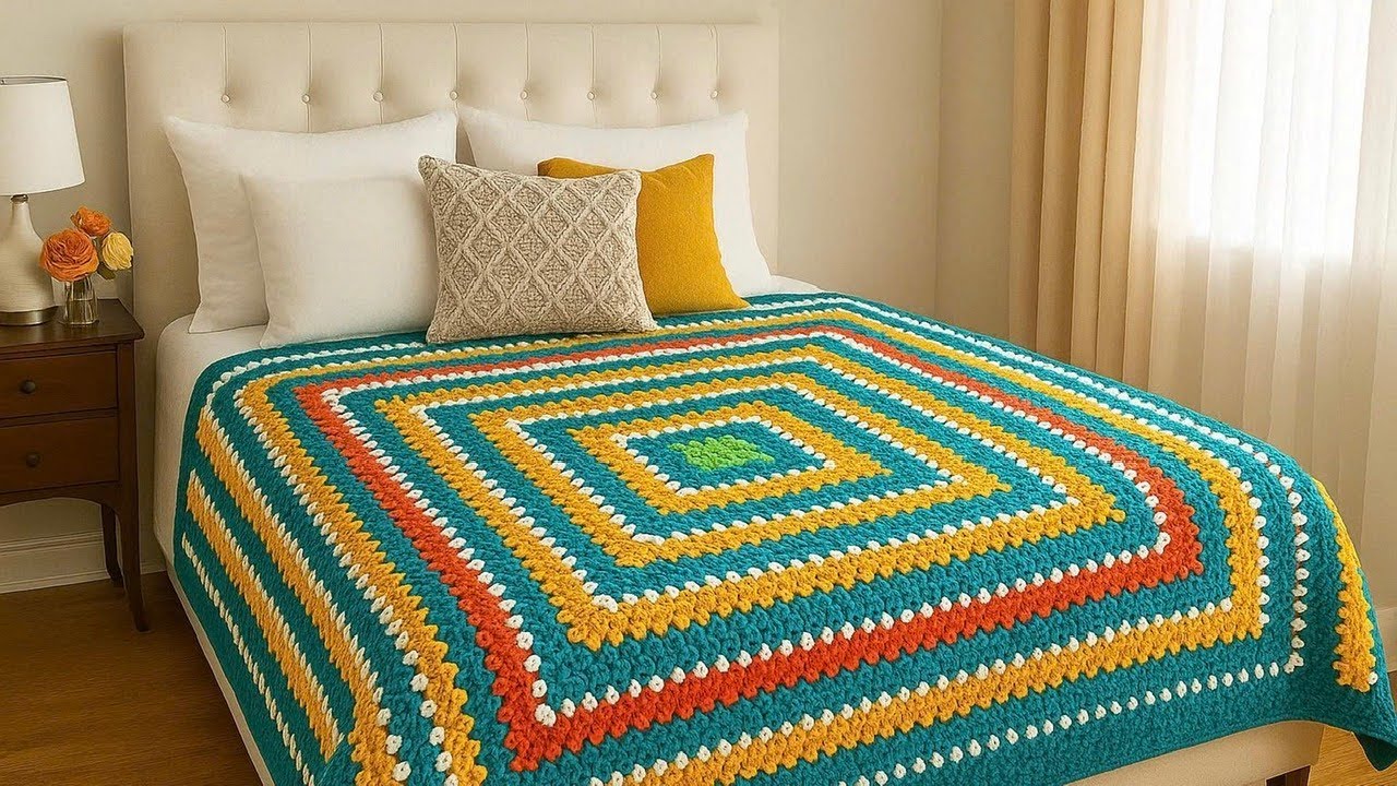 DISCOVER THIS EASY GRANNY SQUARE, YOU’LL LOVE IT FOR BLANKETS! GRANNY SQUARE