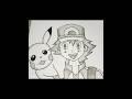 From blank page to Ash &amp; Pikachu 😳✏️ #shorts