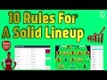 10 Rules for a Solid Lineup ⚽ 2018/2019