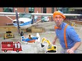 Blippi at the childrens museum to see vehicles for kids  transportation song