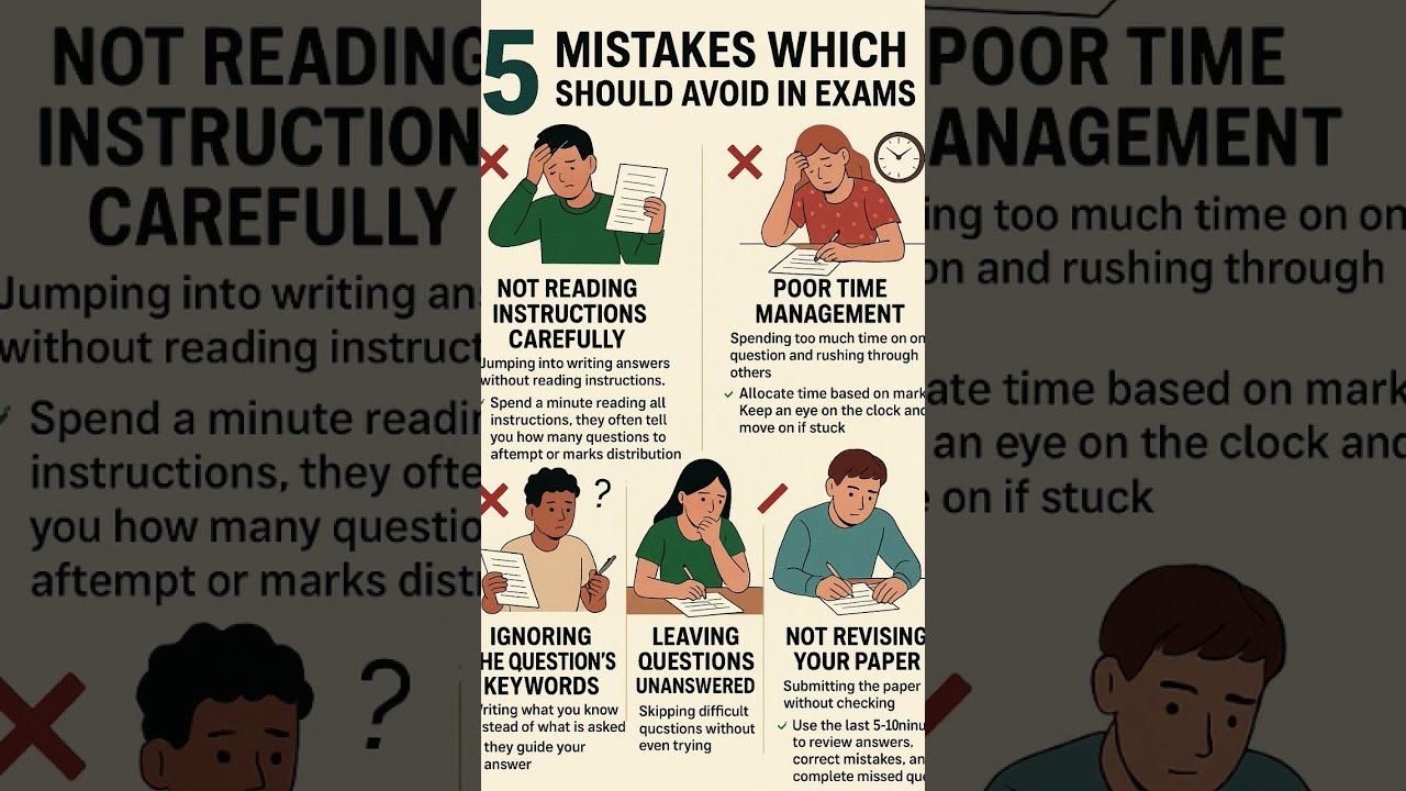 🎓✏️ 5 Common Mistakes to AVOID in Exams!Studying hard isn’t enough  avoid these silly mistakes!