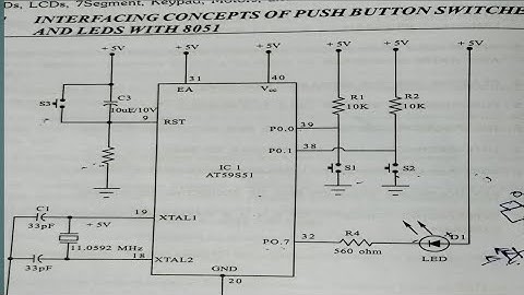 /Interfacing Concepts of push button switches and LED with 8051 microcontroller in Telugu//diploma//