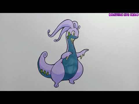 Cách Vẽ Goodra pokemon hệ Rồng DRAWING POKEMON - YouTube