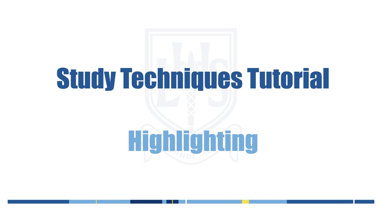 Study Technique Tutorial - Highlighting - YouTube