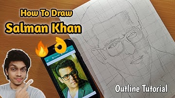How To Draw Salman Khan Step By Step Outline Tutorial | Salman Khan #sketch #Drawing #gird 🔥👌