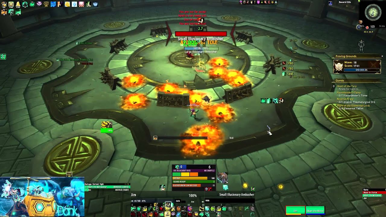 Brewmaster Tank Proving Grounds Endless in DPS gear