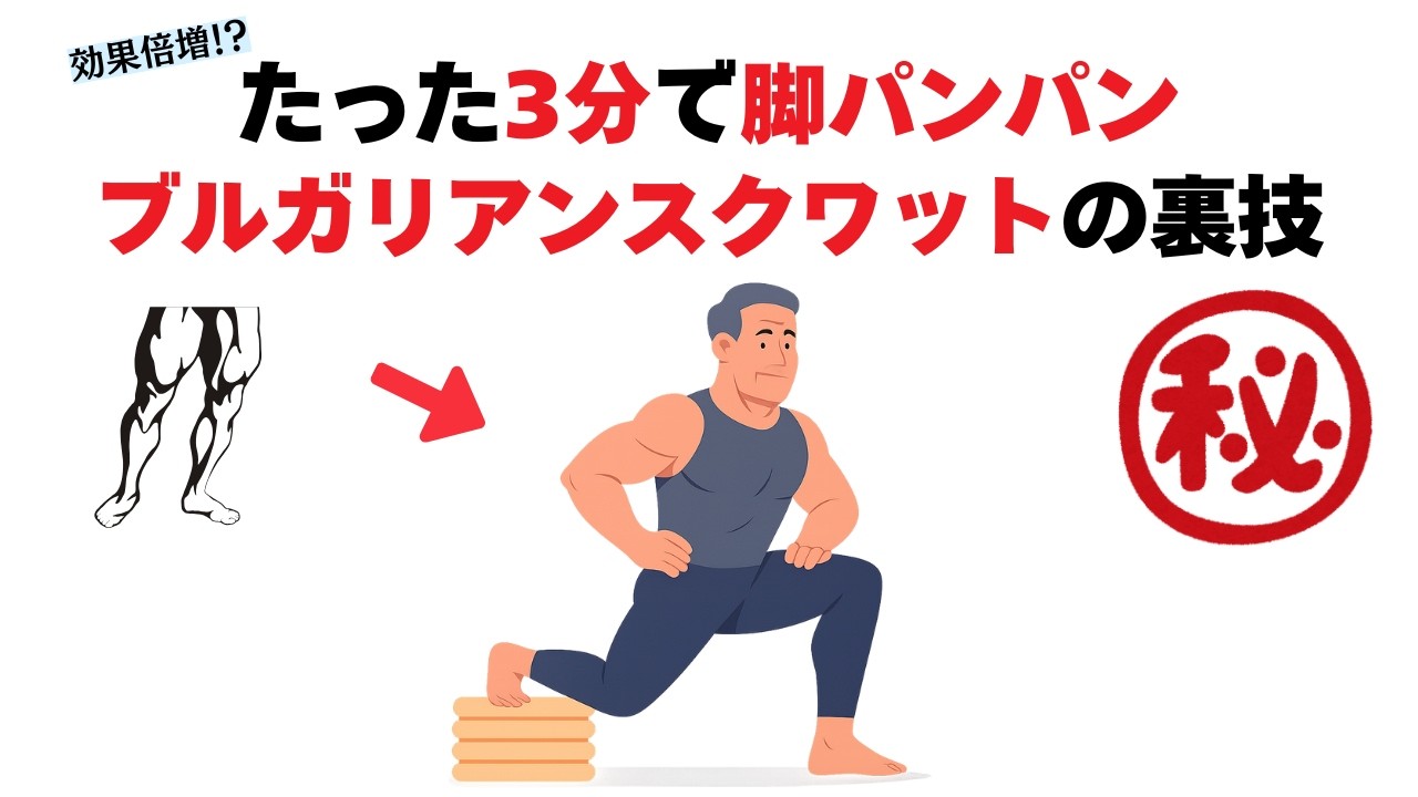 スクワット100回より効く!?初心者でもできるたった3分で脚がパンパンになるブルガリアンスクワットの効果的な裏技トレ