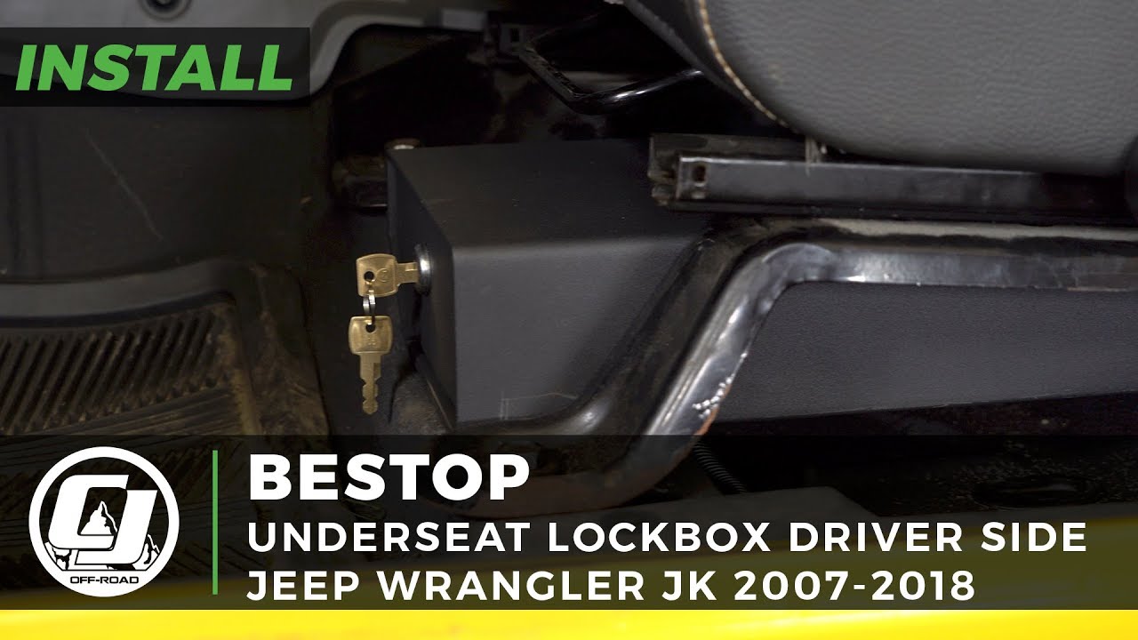 2007-2018 Jeep Wrangler JK Install: Bestop Driver Side Underseat Lockbox -  YouTube