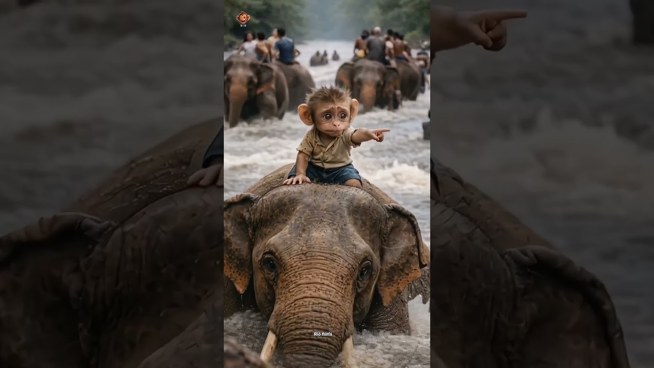 Baby monkey Rio 🐒 Elephant save entire village people 😍💘