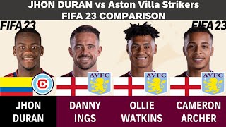 Jhon Duran vs Aston Villa Strikers (Danny Ings,Ollie Watkins,Cameron Archer) - FIFA 23 Comparison