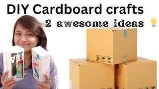DON'T THROW CARDBOARD BOXES ! LOOK AT WHAT I DID WITH THESE / DIY IDEAS / Best out of waste