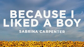 Vignette de la vidéo "Sabrina Carpenter - because i liked a boy (Lyrics)"