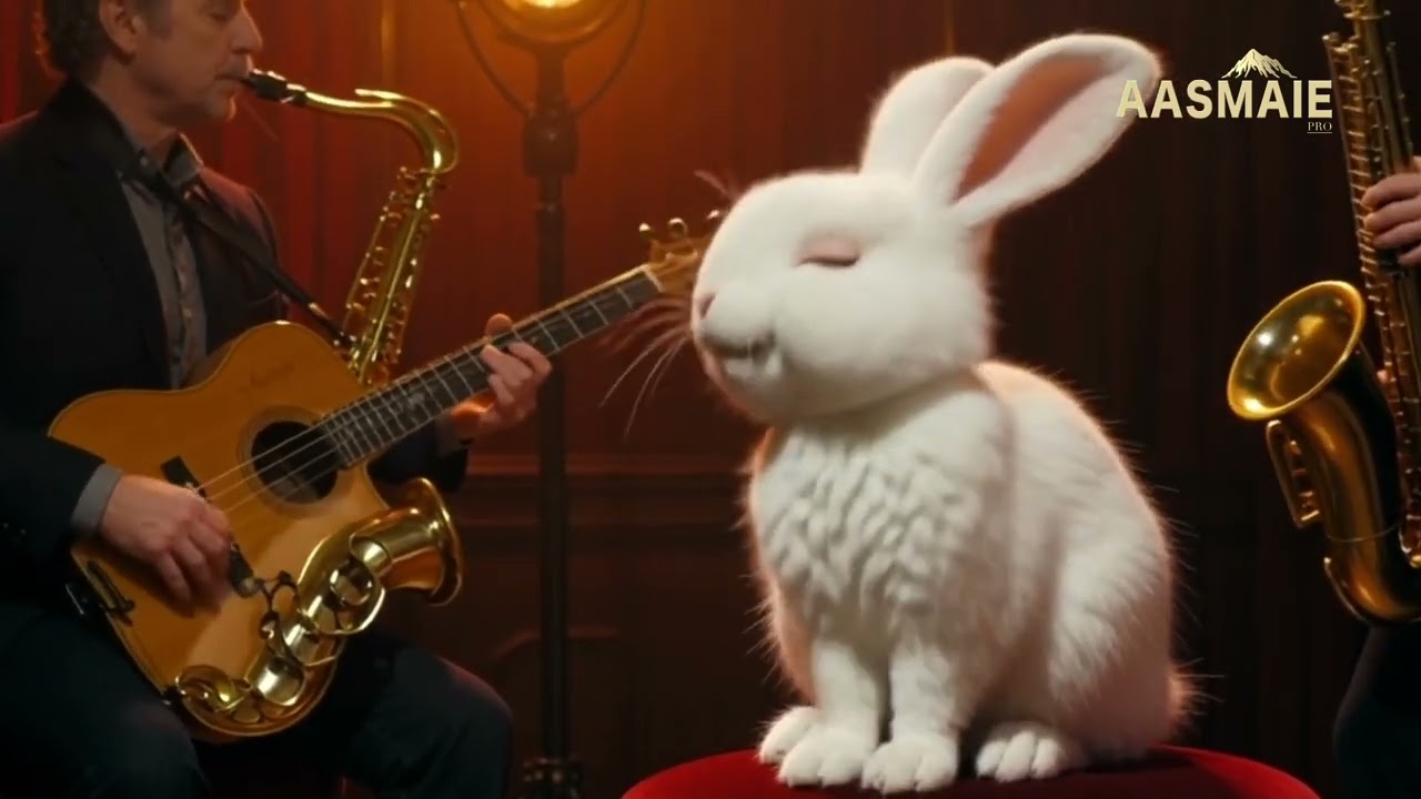 🐰 Cute Rabbit Listening to Lovely Jazz | Adorable Bunny Vibes 🎶💖