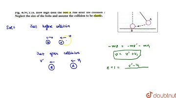 The bob A of a simple pendulum released from `30^()` to the vertical hits another bobo B of the ...