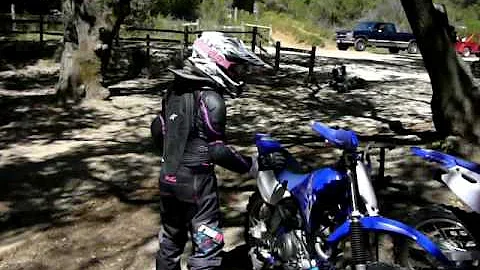 Julie eager to ride, starts off with a little jig.
