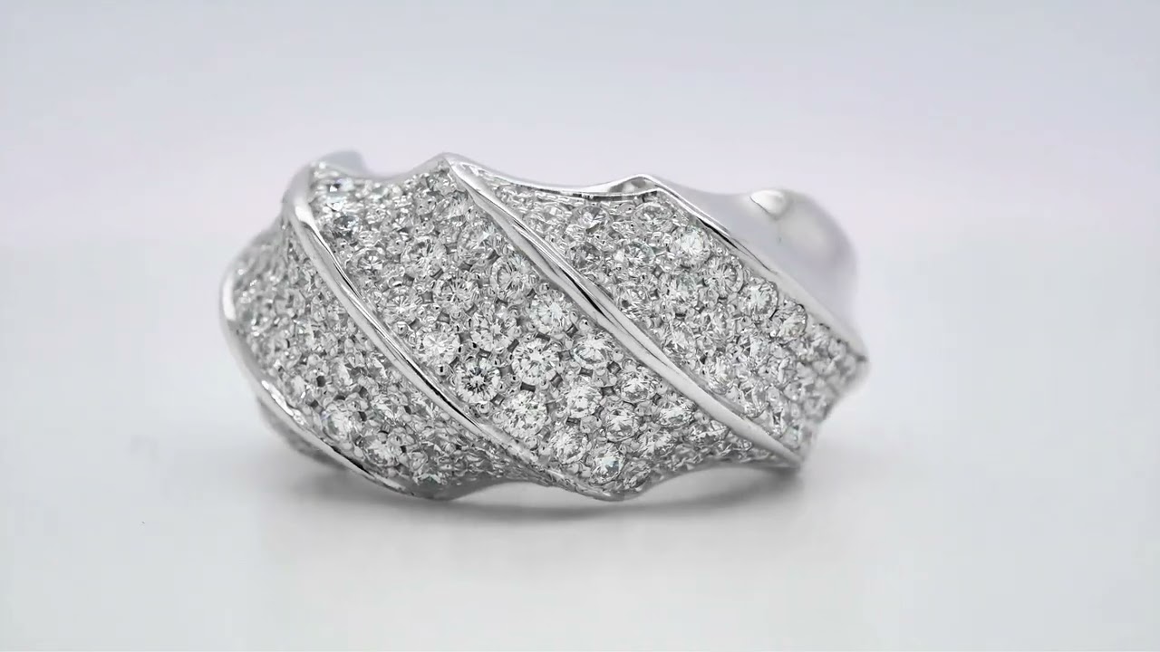 Shaped Diamond Ring In White Gold 18K