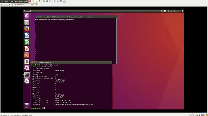 Ubuntu - Reboot to Restore with LVM