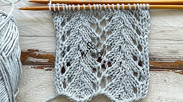 How to knit the Fern Lace stitch pattern (4 rows only, ideal for a rectangular shawl!) - So Woolly