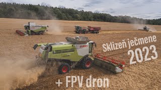 Žně 2023 - 3x Lexion 770, 580TT, 580TT+, 2x Claas Xerion 3800 Saddle Trac +Perard Interbenne 25