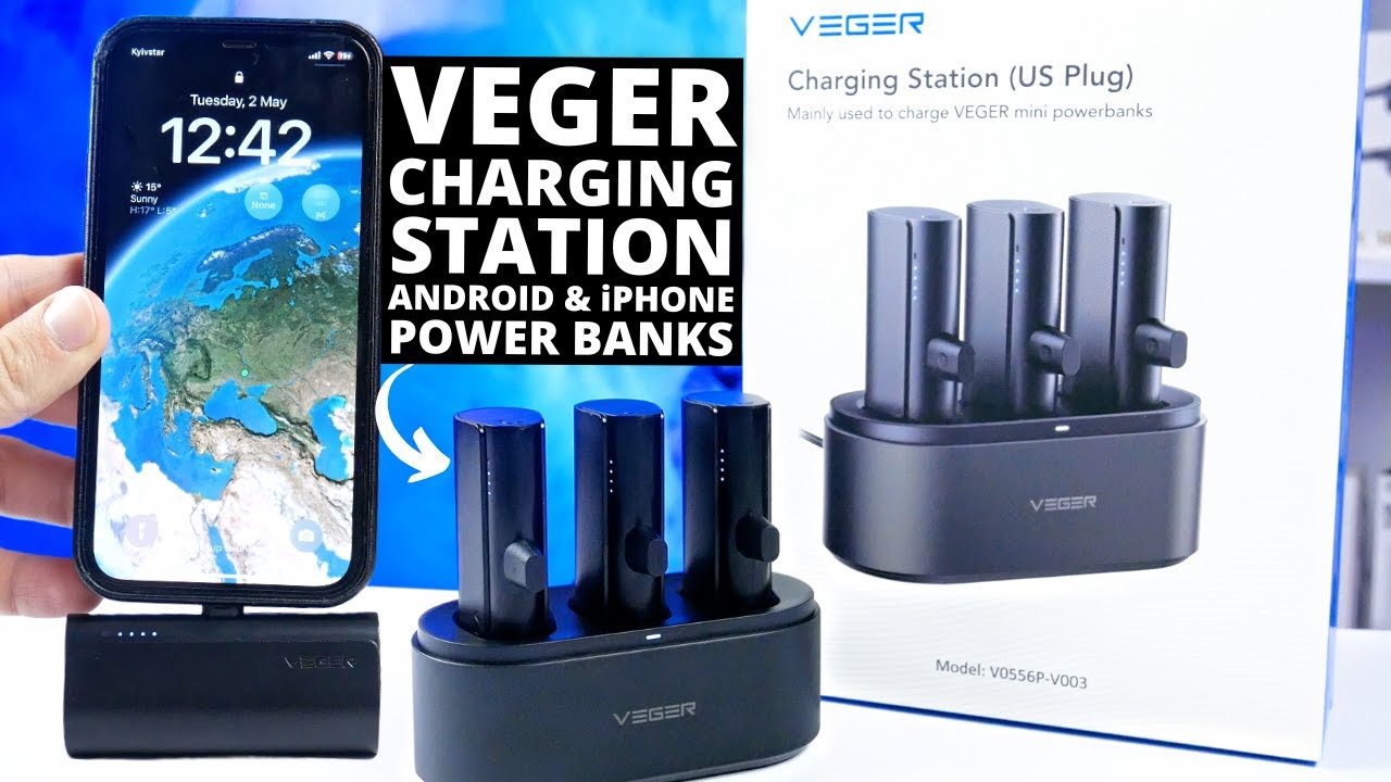  VEGER Portable Charger, USB C Power Bank, 5000mAh Mini