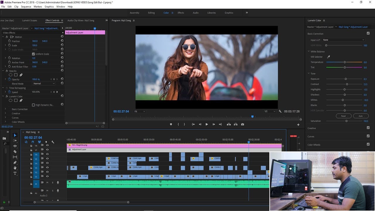 Premiere pro cc music video Song Edting Tutorial In HIndi - YouTube