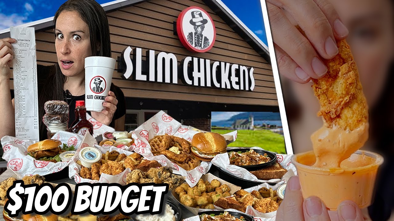$100 Budget At Slim Chickens // Famous Chain Full Menu Tested