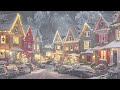 Beautiful Snow Night on Window at Christmas Living Room Ambience ☕ Relaxing Jazz Music Sleep Fast