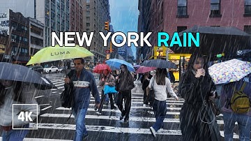 Relaxing Rain Walk in New York City - Sounds of Rain NYC