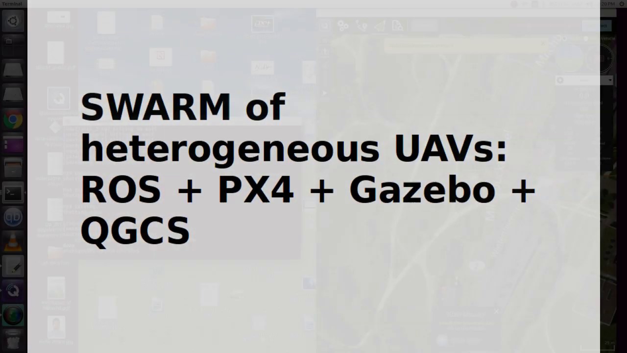 SWARM of heterogeneous UAVS: ROS + PX4 + Gazebo + QGCS - YouTube