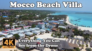 Mocco Beach Villa \& Restaurant Zanzibar from Drone in 4K