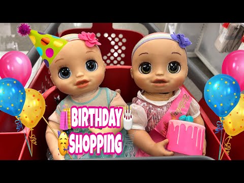 BABY ALIVE doll outing 🛒 Shopping at Party store 🥳 birthday party supplies 🎂