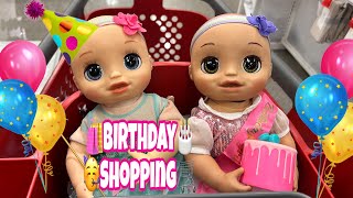 BABY ALIVE doll outing 🛒 Shopping at Party store 🥳 birthday party supplies 🎂