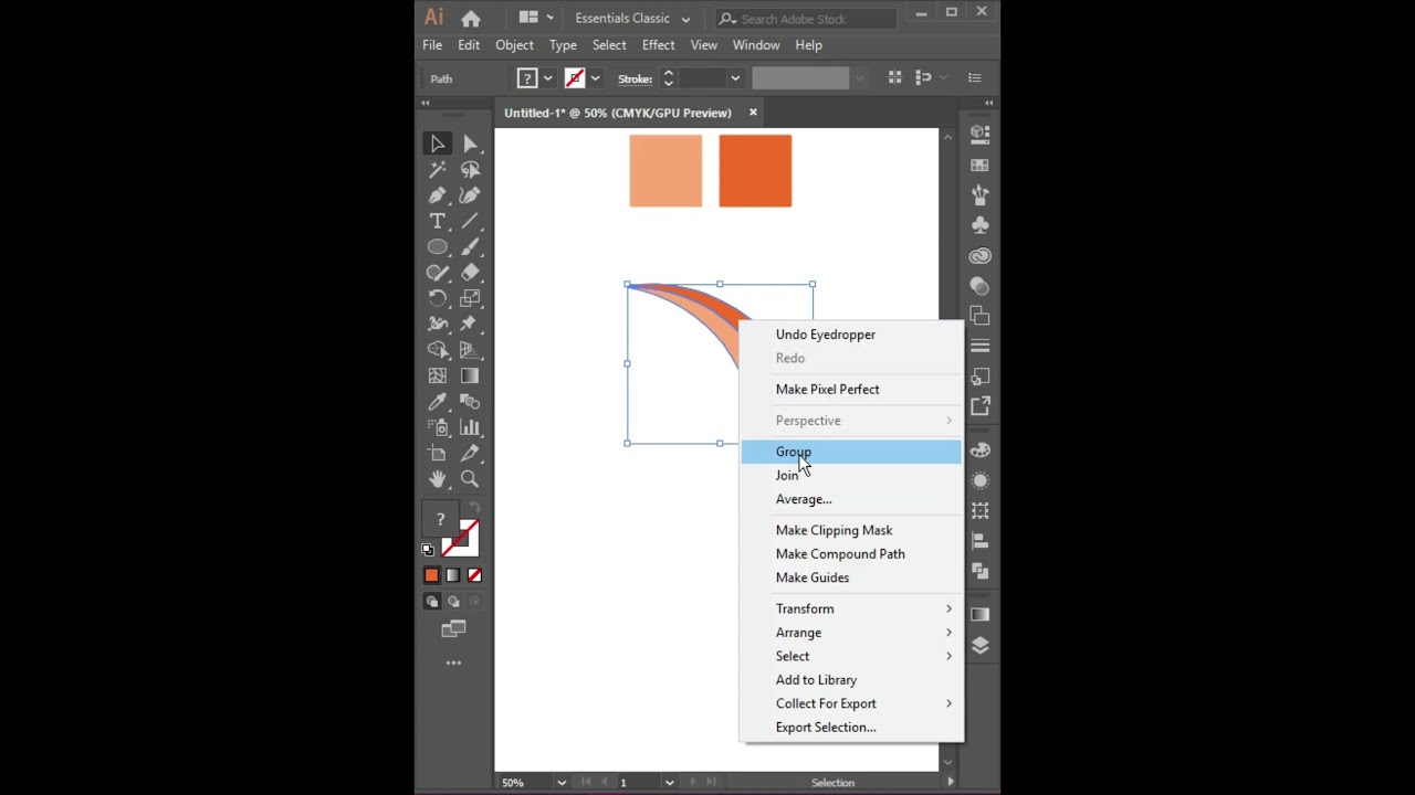 Transform effect with shape builder tool design illustrator 