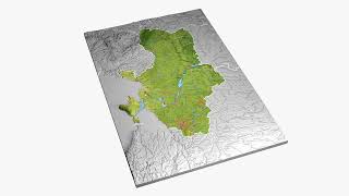 3D-Model of Ukraine, state area masked