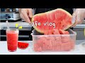 Cafe vlog 🍉🍉 돌아온 수박주스! 땡모반 한 잔?🍉🍉 Cherry tart, Watermelon juice | 카페 브이로그 시조새 jun