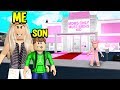 Restaurant Only Lets MOMS Eat.. They Made My SON Work! (Roblox Bloxburg)