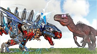 WINGED T-REX TEK BOSS VS FEROXUS HYBRID INDOMINUS REAPER (ARK SURVIVAL EVOLVED BATTLE)