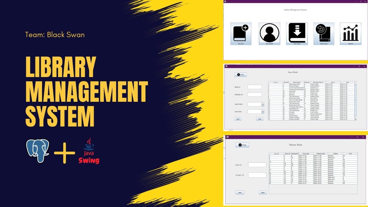 Library Management System Project | Java Swing + PG Admin - YouTube