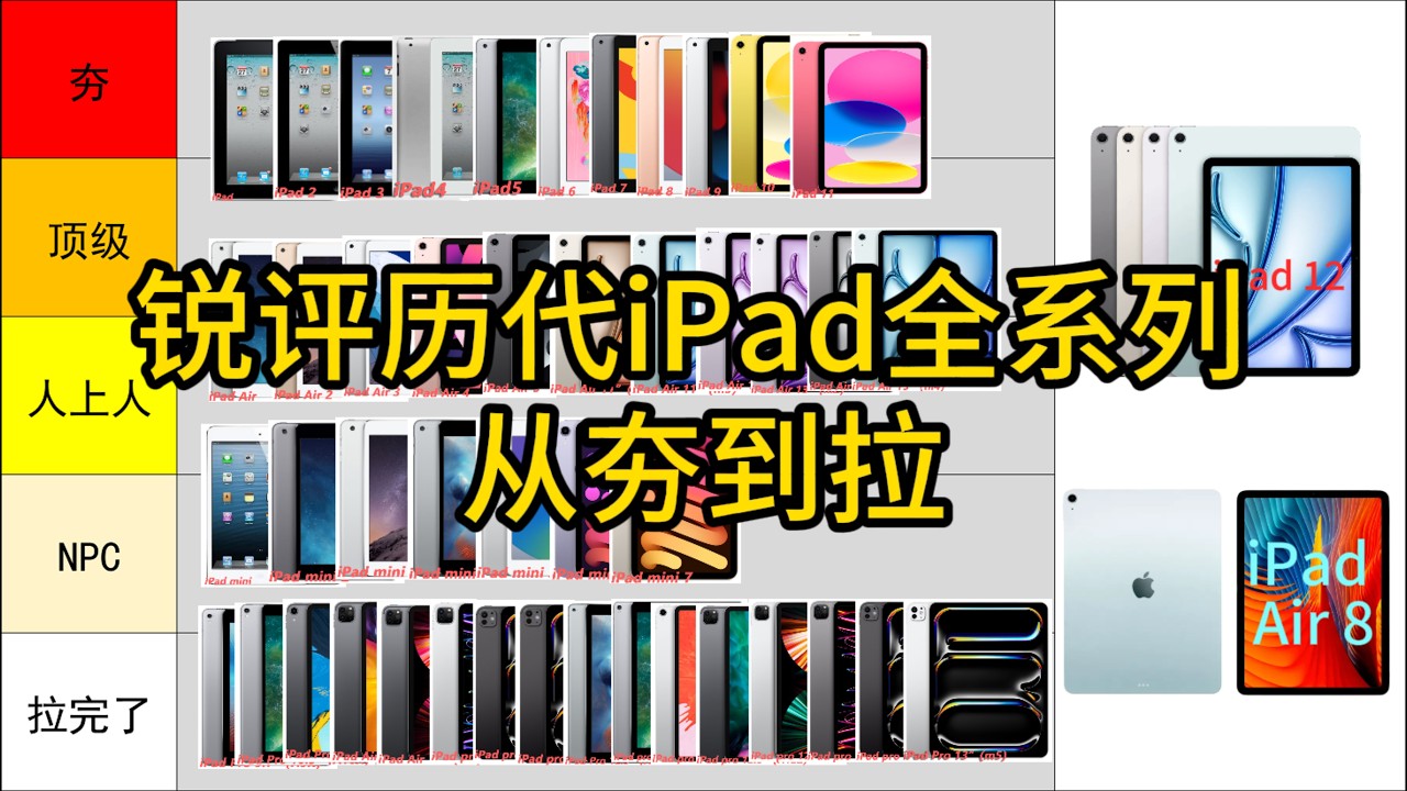 【从夯到拉】锐评历代iPad全系列平板电脑（45款）！