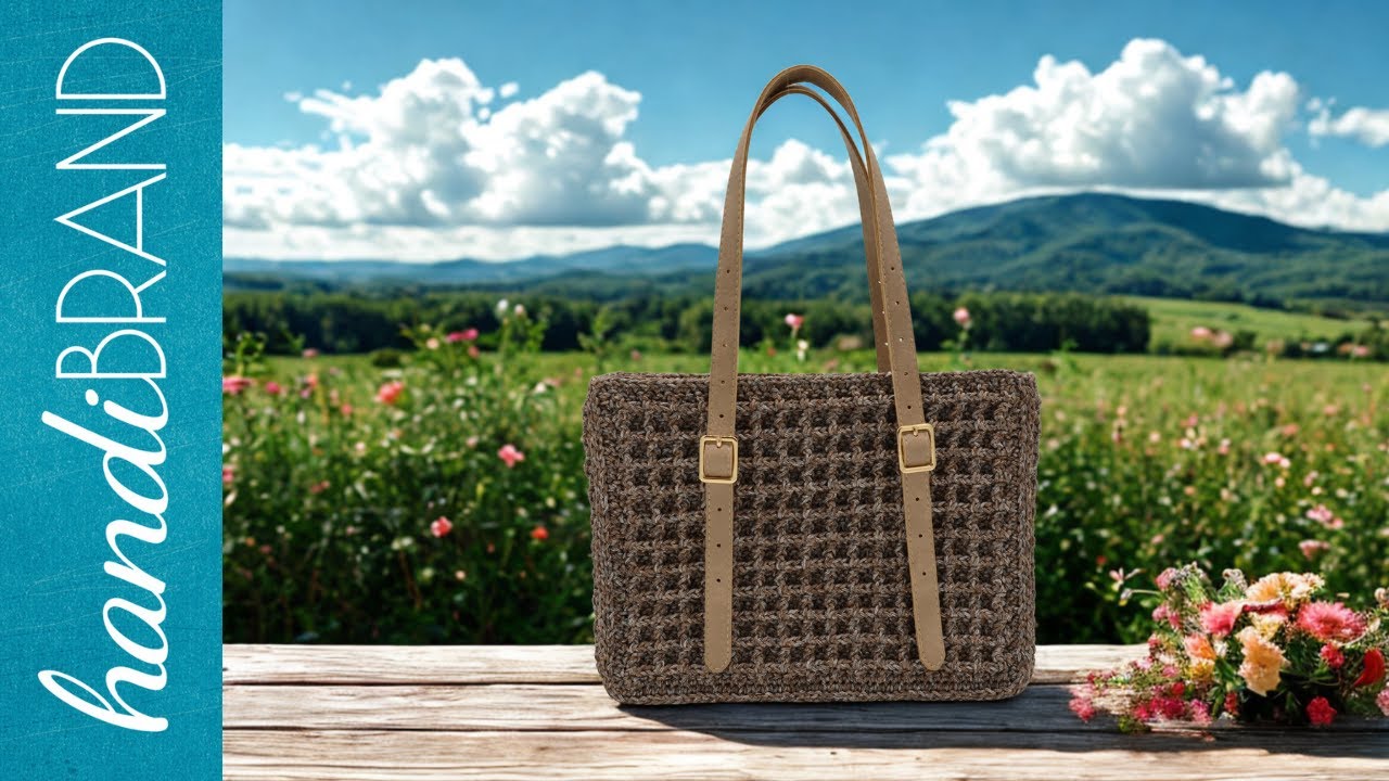 Πλεκτή Τσάντα Ώμου με Πλέξη Βάφλα | handiBRAND