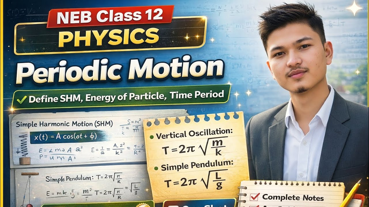 NEB Class 12 Physics | Periodic Motion One Shot 🔥 | SHM Derivation, Energy, Time Period | 2083/2026 