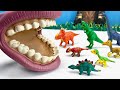 Monster Mouth Eat Dinosaurs | Fun Dino Video | T-Rex Ankylosaurus  공룡배틀