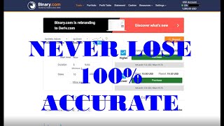Never Lose 100 Accurate rise fall Trading strategy BINARY COM