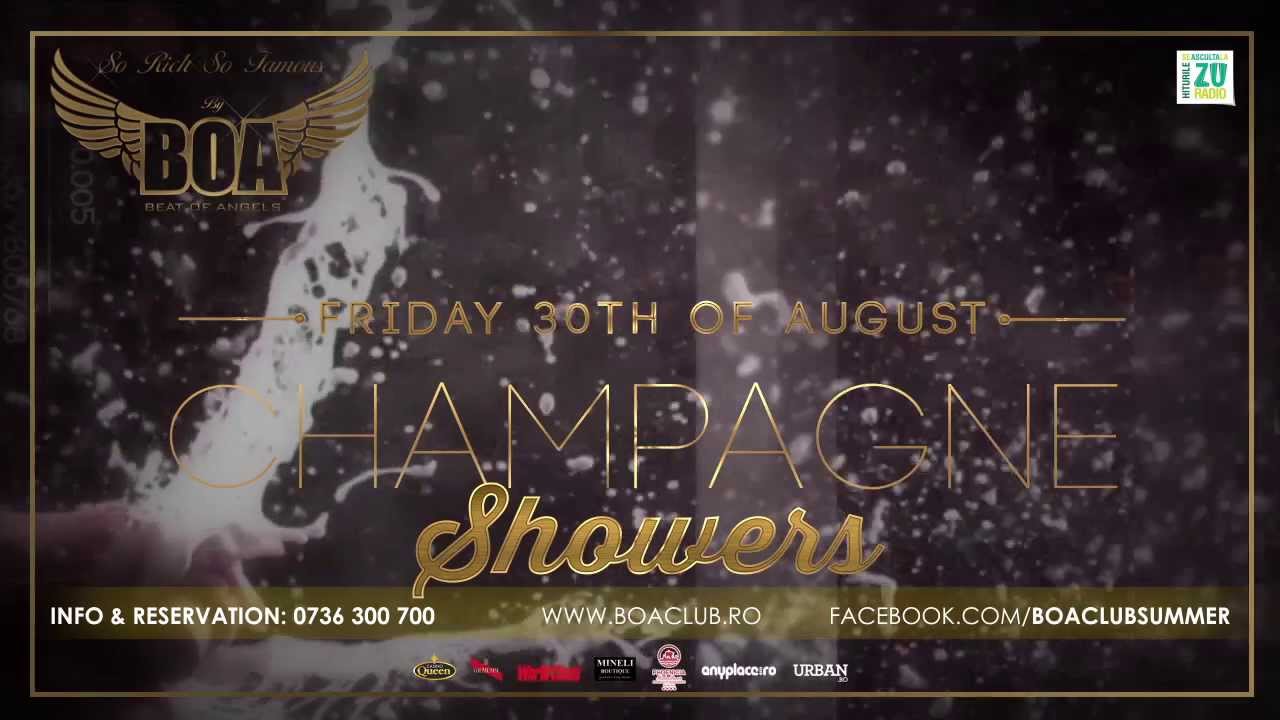 champagne gun CHAMPAGNE SHOWERS - Friday, August 30 @ BOA Club