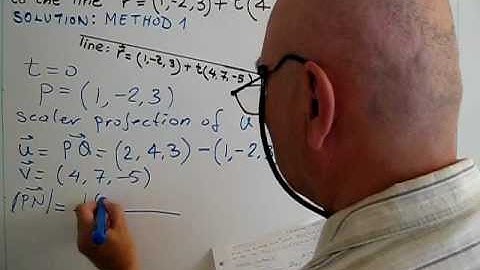 Calculus, Vectors, Distance from a point to a line by using vector projection