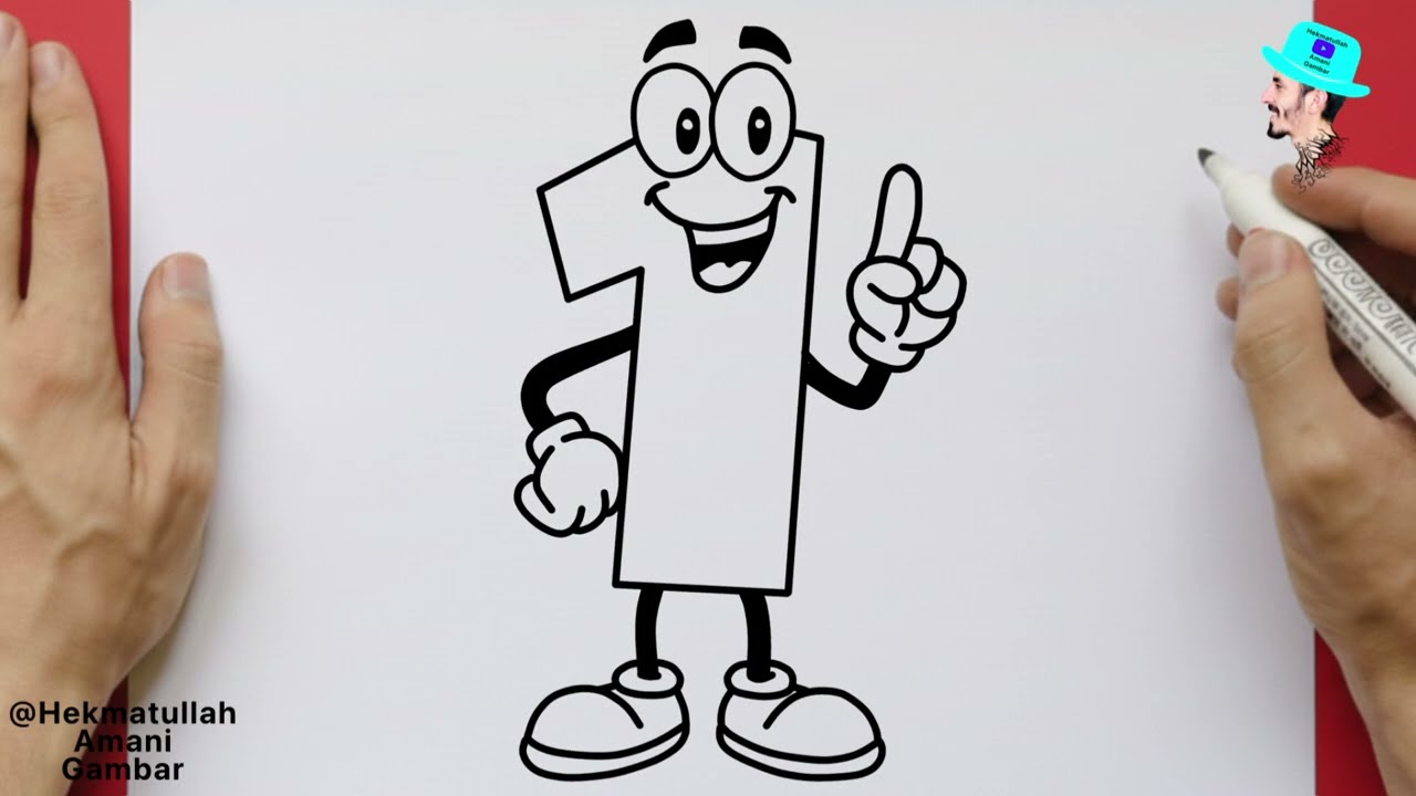 Cara Menggambar Angka 1 Kartun yang Lucu dan Mudah untuk Anak-anak