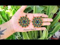 ARETES DE CHAQUIRA /MOSTACILLA MULTICOLOR ESTILO HUICHOL (FACIL DE RELIZAR)♥ Beaded earrings